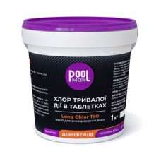 Засіб для знезараження води Poolman Long Chlor T90, 1кг